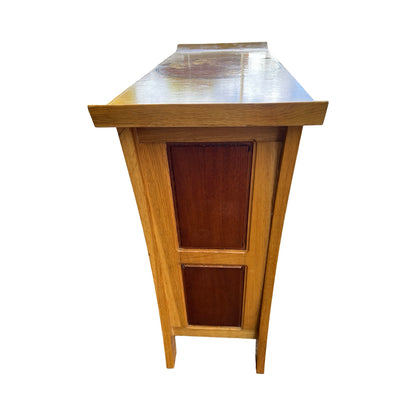 Oriental Altar Cabinet - Marquetry Inlaid Sideboard Cupboard 85cm
