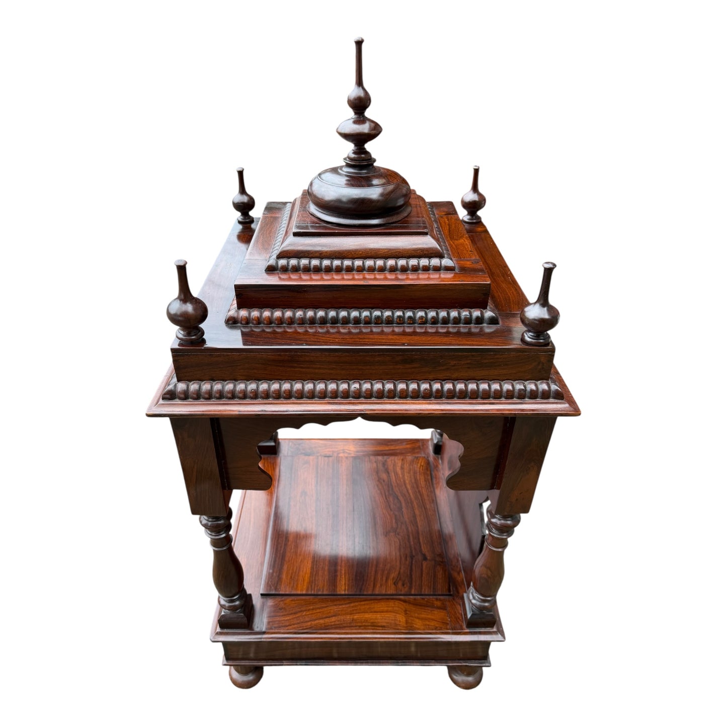 Vintage Indian Solid Hardwood Mandir Temple Shrine Cabinet / Carved Home Altar