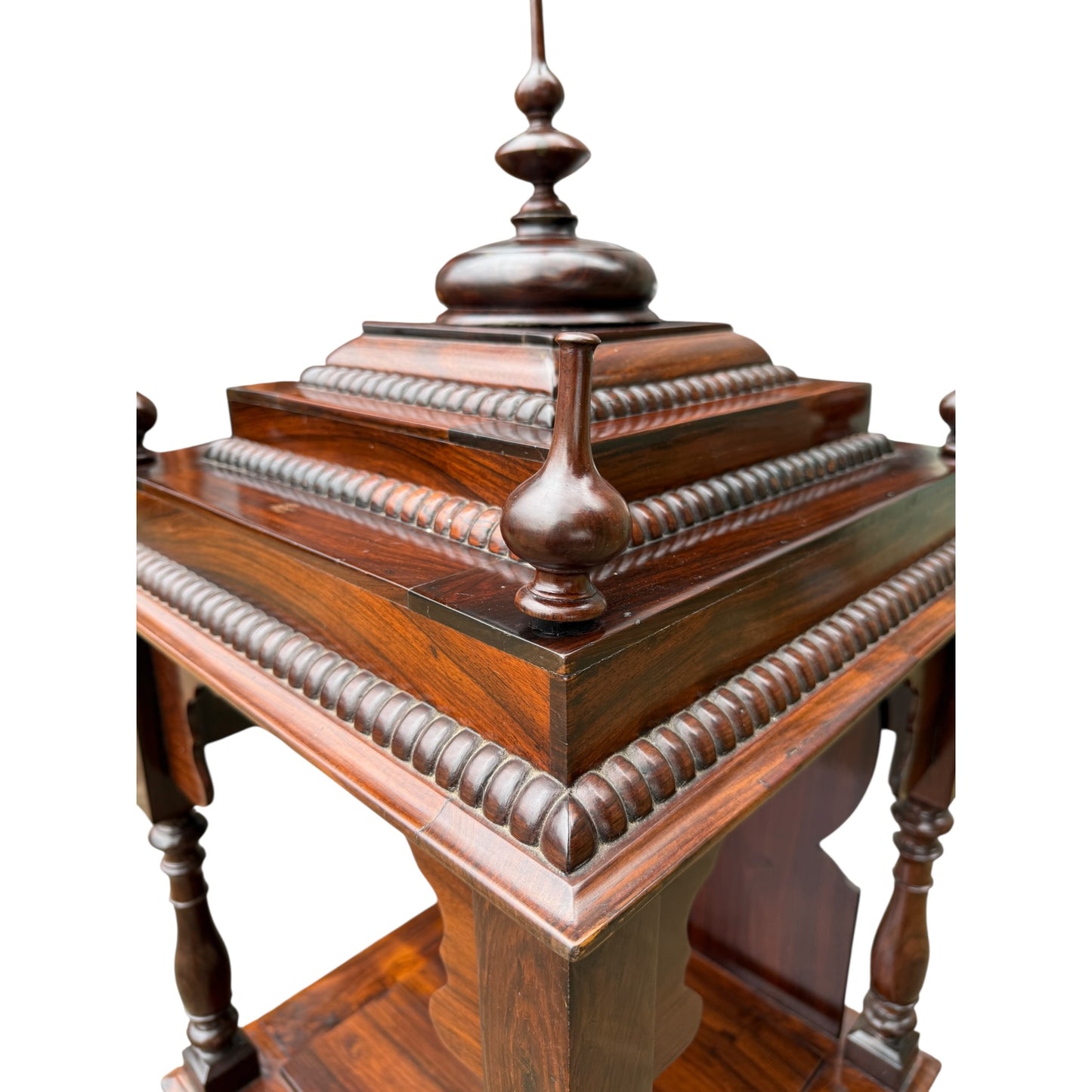 Vintage Indian Solid Hardwood Mandir Temple Shrine Cabinet / Carved Home Altar