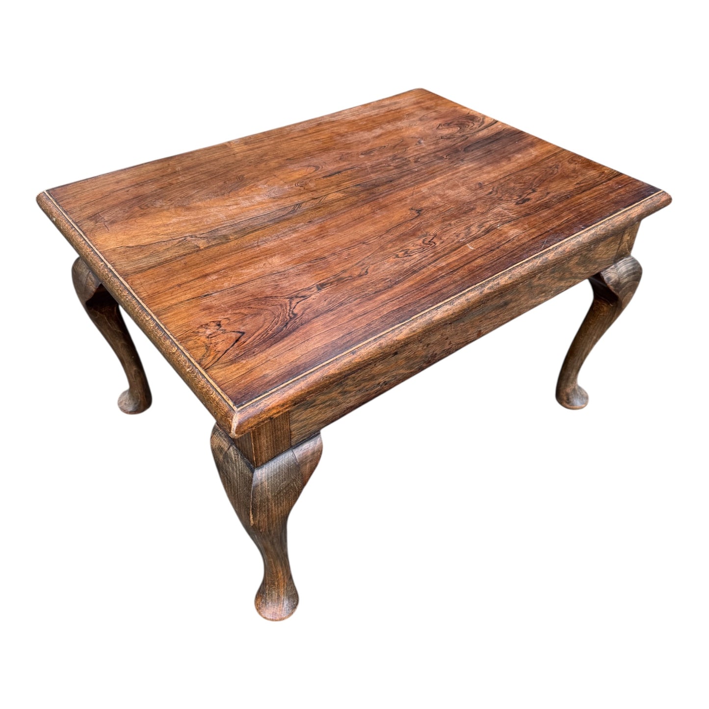 Vintage Solid Oak Coffee Table on Cabriole Legs – Queen Anne Style