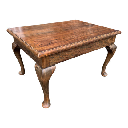 Vintage Solid Oak Coffee Table on Cabriole Legs – Queen Anne Style