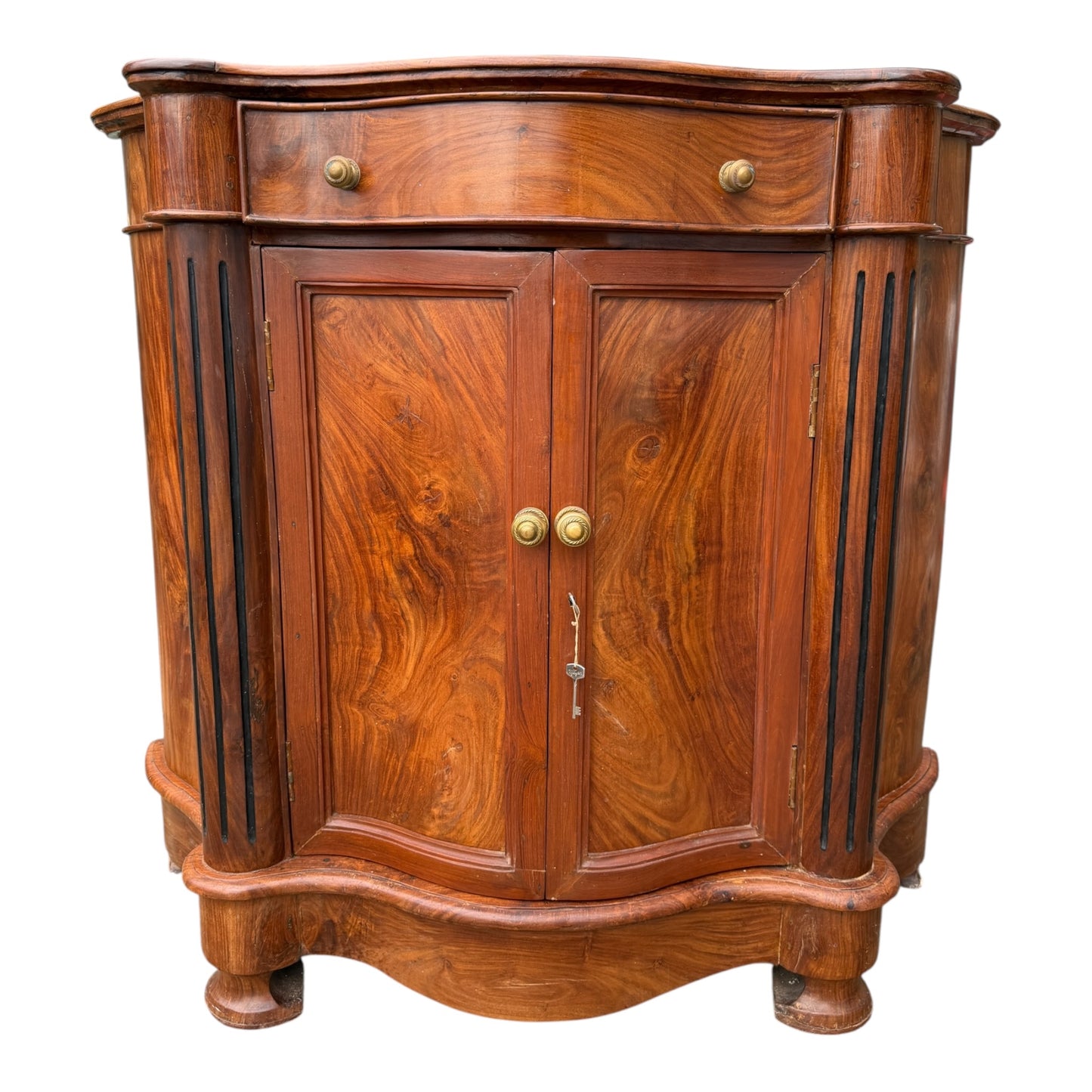 Large Solid Indian Hardwood Cabinet – Tall Sheesham Sideboard Hall Storage Cupboard