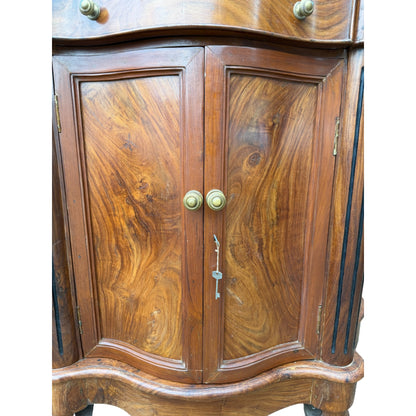 Large Solid Indian Hardwood Cabinet – Tall Sheesham Sideboard Hall Storage Cupboard