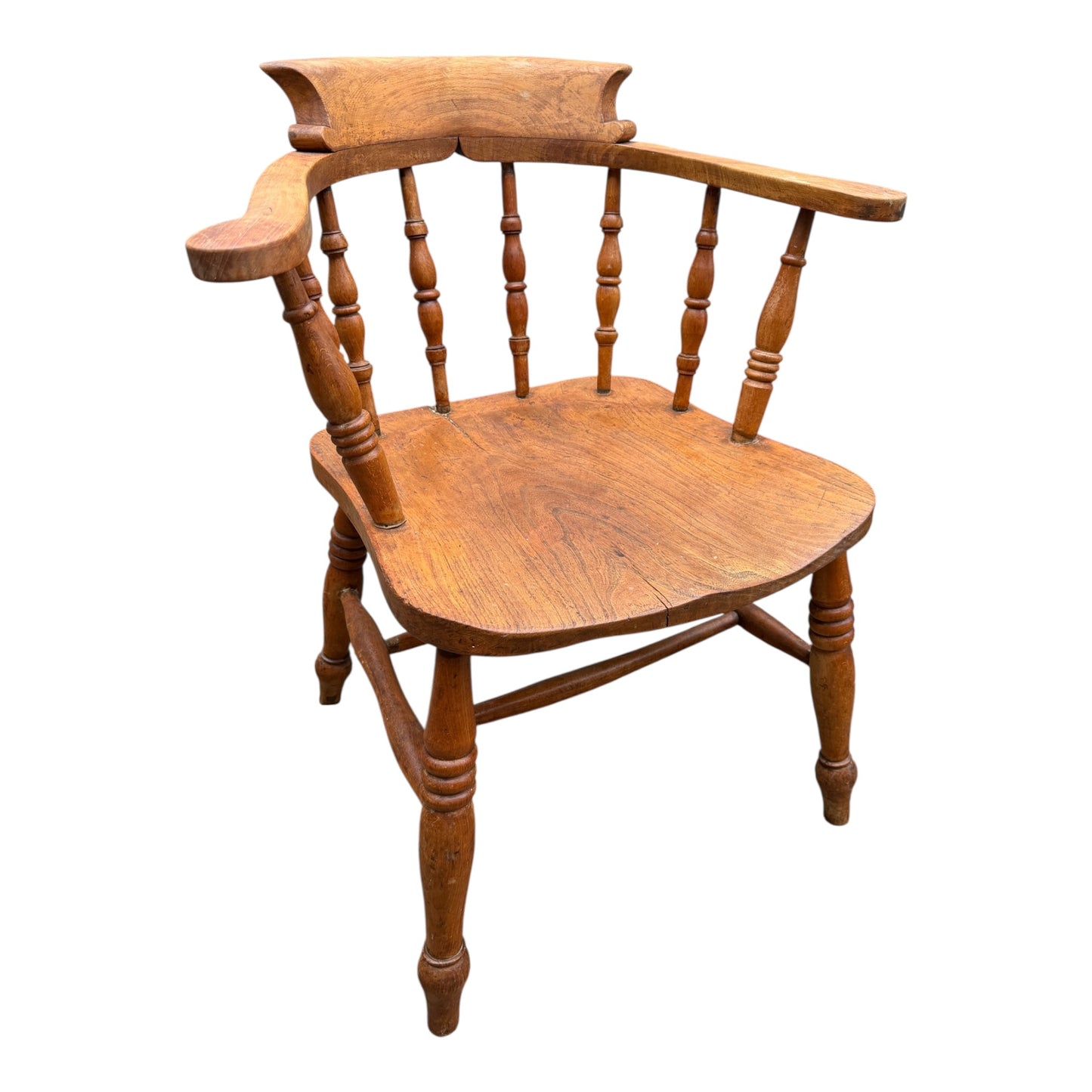 Traditional Oak Captain’s Armchair – Georgian Country House Desk / Hall Chair