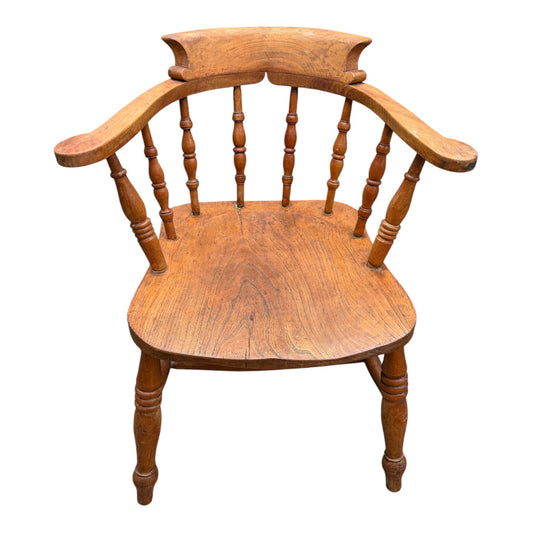 Traditional Oak Captain’s Armchair – Georgian Country House Desk / Hall Chair