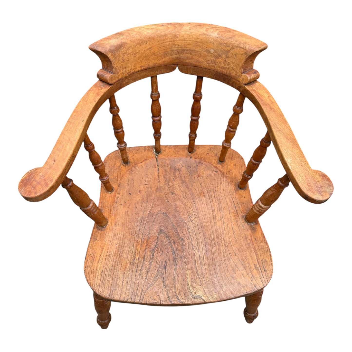 Traditional Oak Captain’s Armchair – Georgian Country House Desk / Hall Chair
