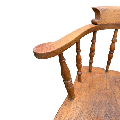 Traditional Oak Captain’s Armchair – Georgian Country House Desk / Hall Chair