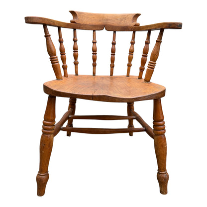 Traditional Oak Captain’s Armchair – Georgian Country House Desk / Hall Chair