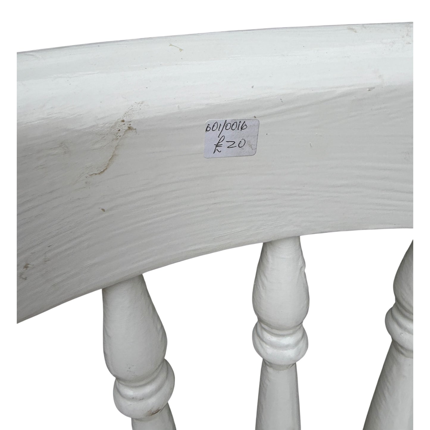 Contemporary Farmhouse Painted Wooden Dining Chair – White Spindle Back Kitchen Chair
