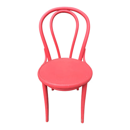 Pair of Red Bentwood Bistro Chairs – Vintage Style Painted Café Dining Chairs