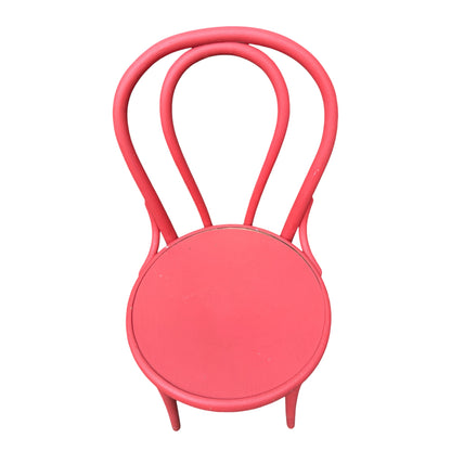 Pair of Red Bentwood Bistro Chairs – Vintage Style Painted Café Dining Chairs