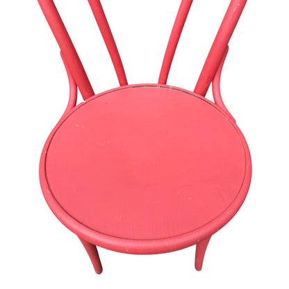 Pair of Red Bentwood Bistro Chairs – Vintage Style Painted Café Dining Chairs