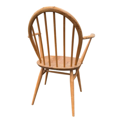 Ercol Windsor Armchair – Mid Century Elm & Beech Seat Stick Back Chair