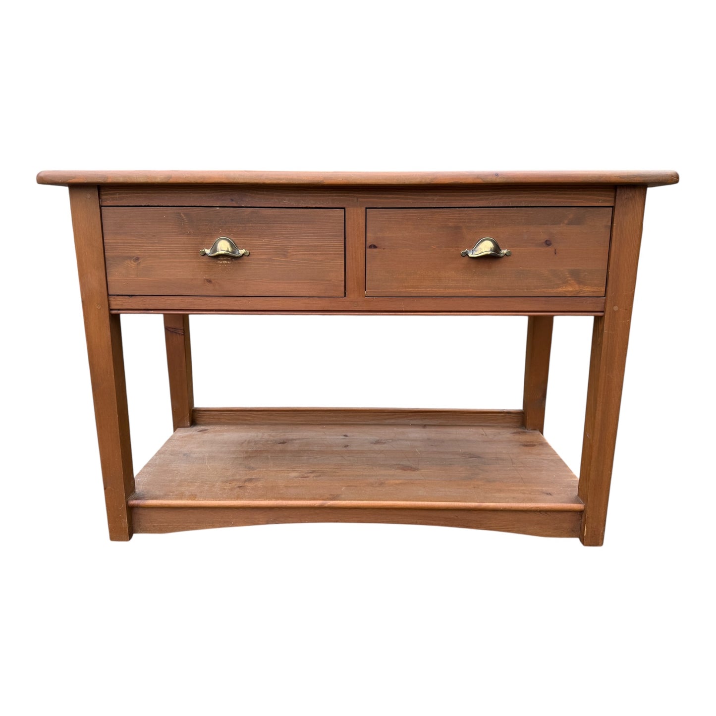 Contemporary Wooden Console Table – Two Drawer Hall Table with Shelf