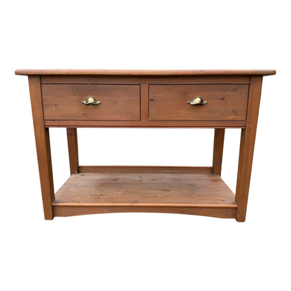 Contemporary Wooden Console Table – Two Drawer Hall Table with Shelf