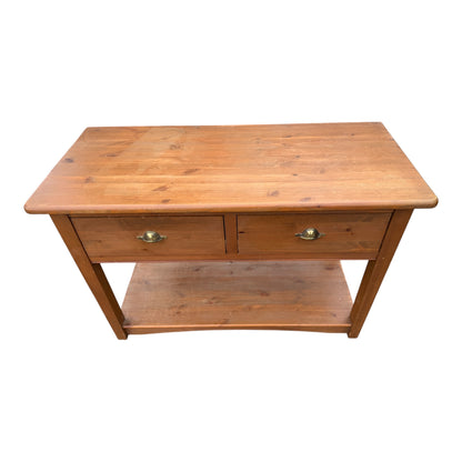 Contemporary Wooden Console Table – Two Drawer Hall Table with Shelf