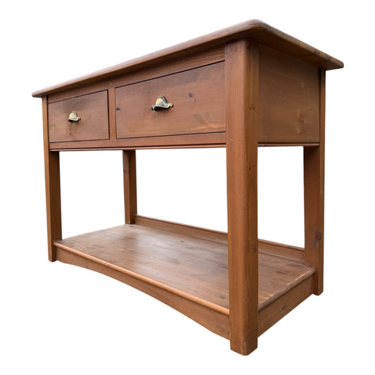 Contemporary Wooden Console Table – Two Drawer Hall Table with Shelf