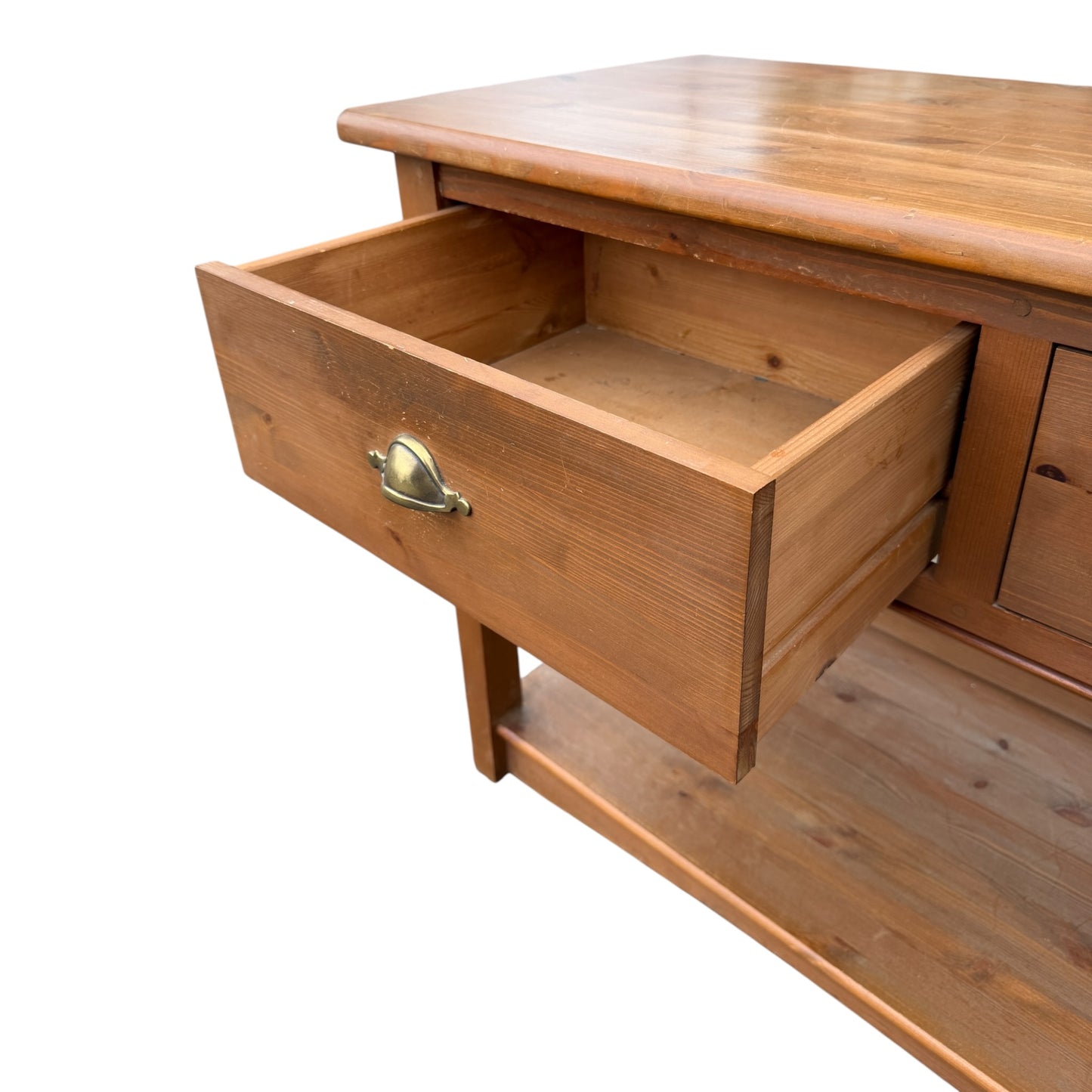 Contemporary Wooden Console Table – Two Drawer Hall Table with Shelf