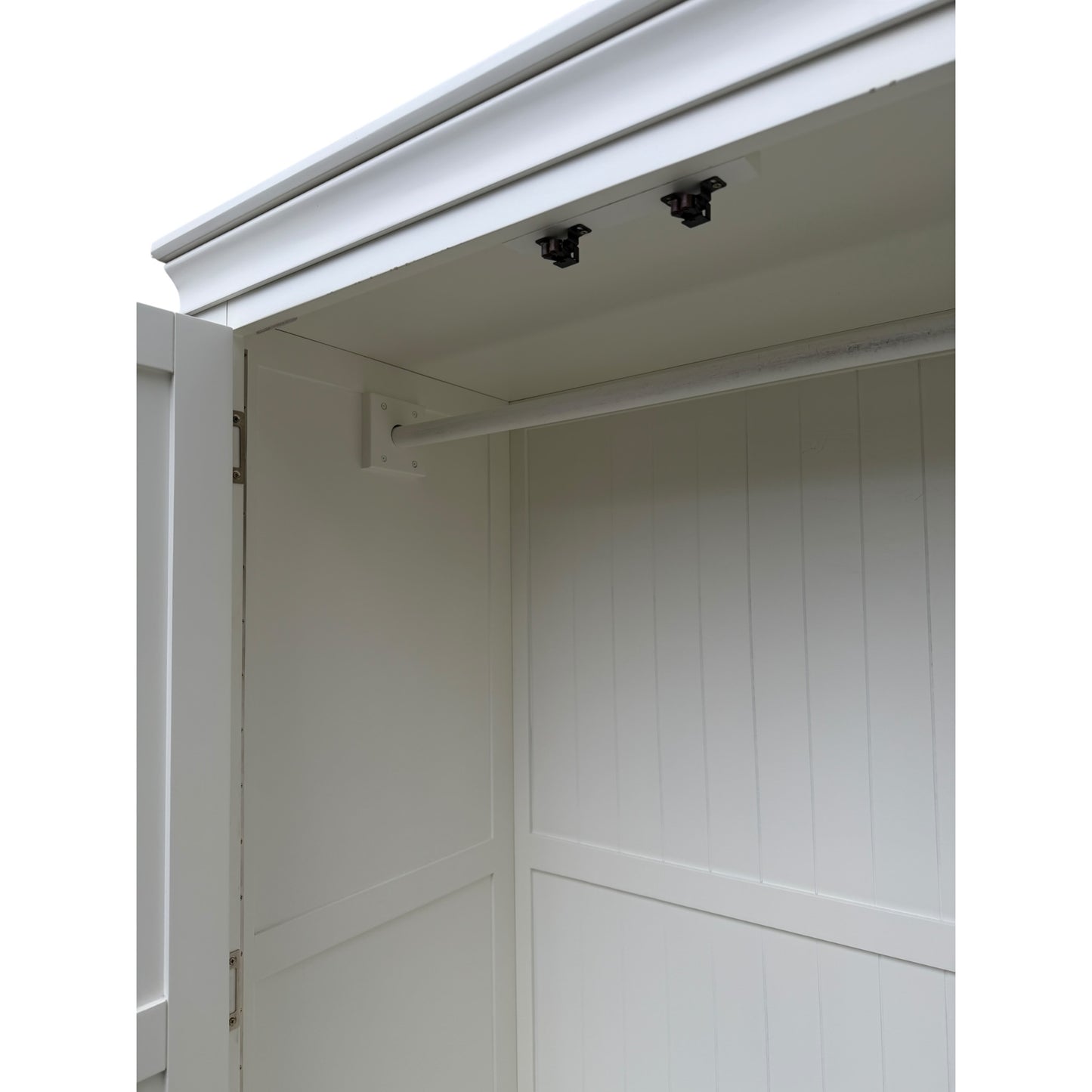 Modern White Painted Wardrobe – Double Door with Hanging Rail & Drawer (Copy)