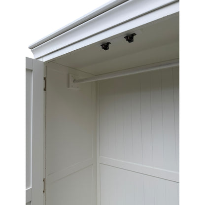 Modern White Painted Wardrobe – Double Door with Hanging Rail & Drawer (Copy)