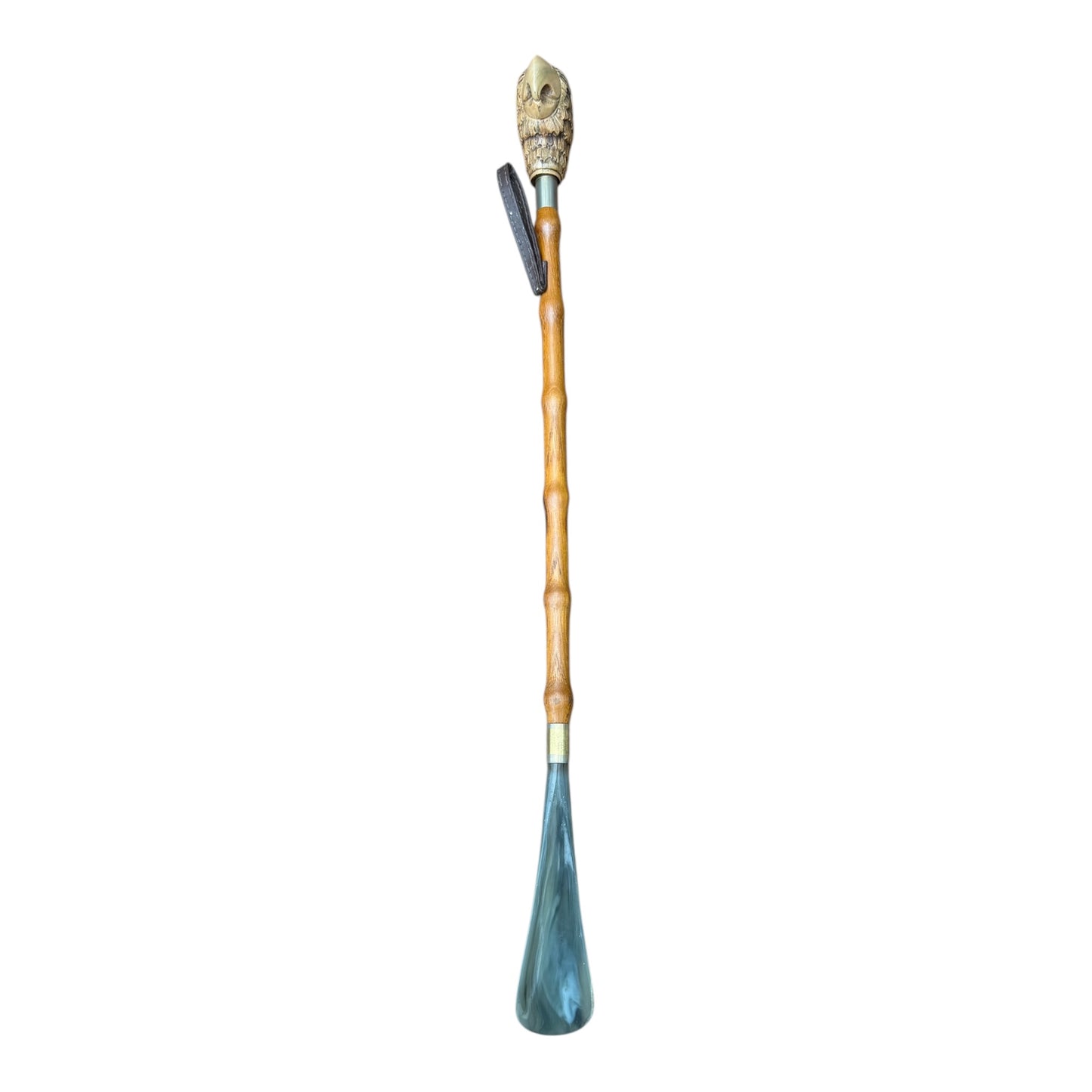 Decorative Owl Shoe Horn – Carved Bamboo Effect Shaft with Resin Handle