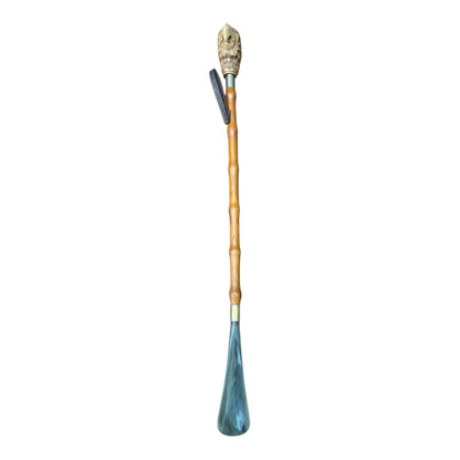 Decorative Owl Shoe Horn – Carved Bamboo Effect Shaft with Resin Handle