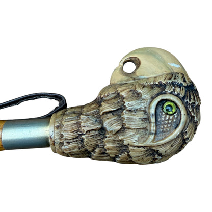 Decorative Owl Shoe Horn – Carved Bamboo Effect Shaft with Resin Handle