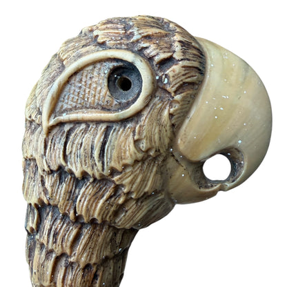 Decorative Owl Shoe Horn – Carved Bamboo Effect Shaft with Resin Handle