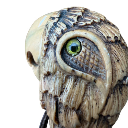 Decorative Owl Shoe Horn – Carved Bamboo Effect Shaft with Resin Handle