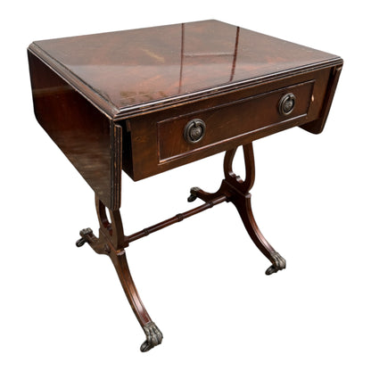 Reproduction Regency Style Pembroke Coffee Table – Drop Leaf Side Table with Drawer