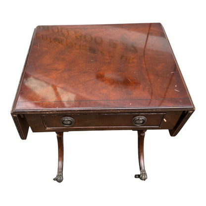 Reproduction Regency Style Pembroke Coffee Table – Drop Leaf Side Table with Drawer