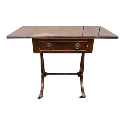 Reproduction Regency Style Pembroke Coffee Table – Drop Leaf Side Table with Drawer