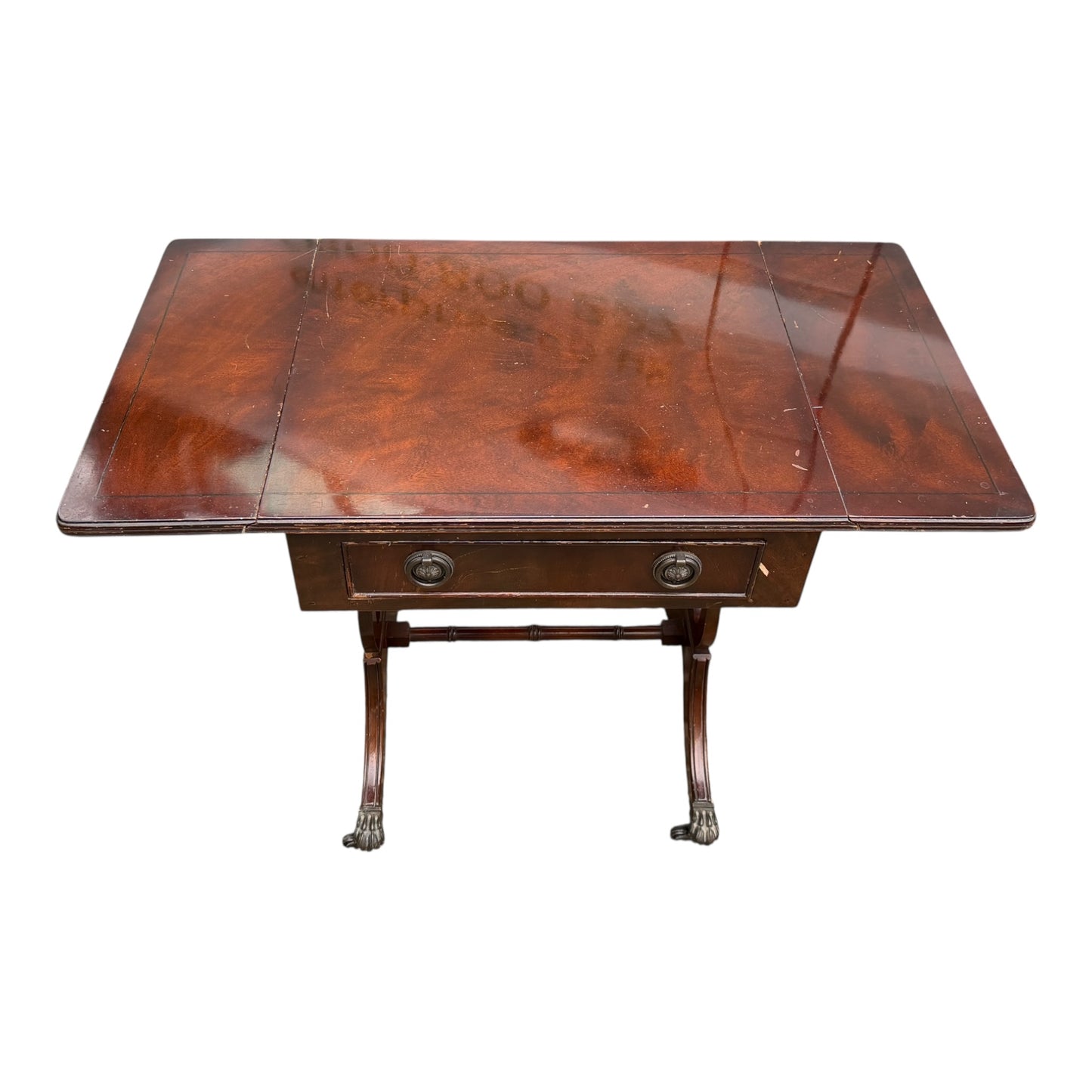Reproduction Regency Style Pembroke Coffee Table – Drop Leaf Side Table with Drawer