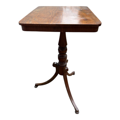 Vintage Mahogany Occasional Side Table – Rectangular Top on Tripod Pedestal Base