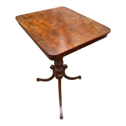 Vintage Mahogany Occasional Side Table – Rectangular Top on Tripod Pedestal Base