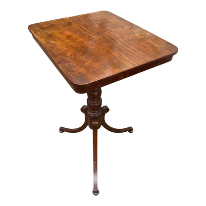 Vintage Mahogany Occasional Side Table – Rectangular Top on Tripod Pedestal Base
