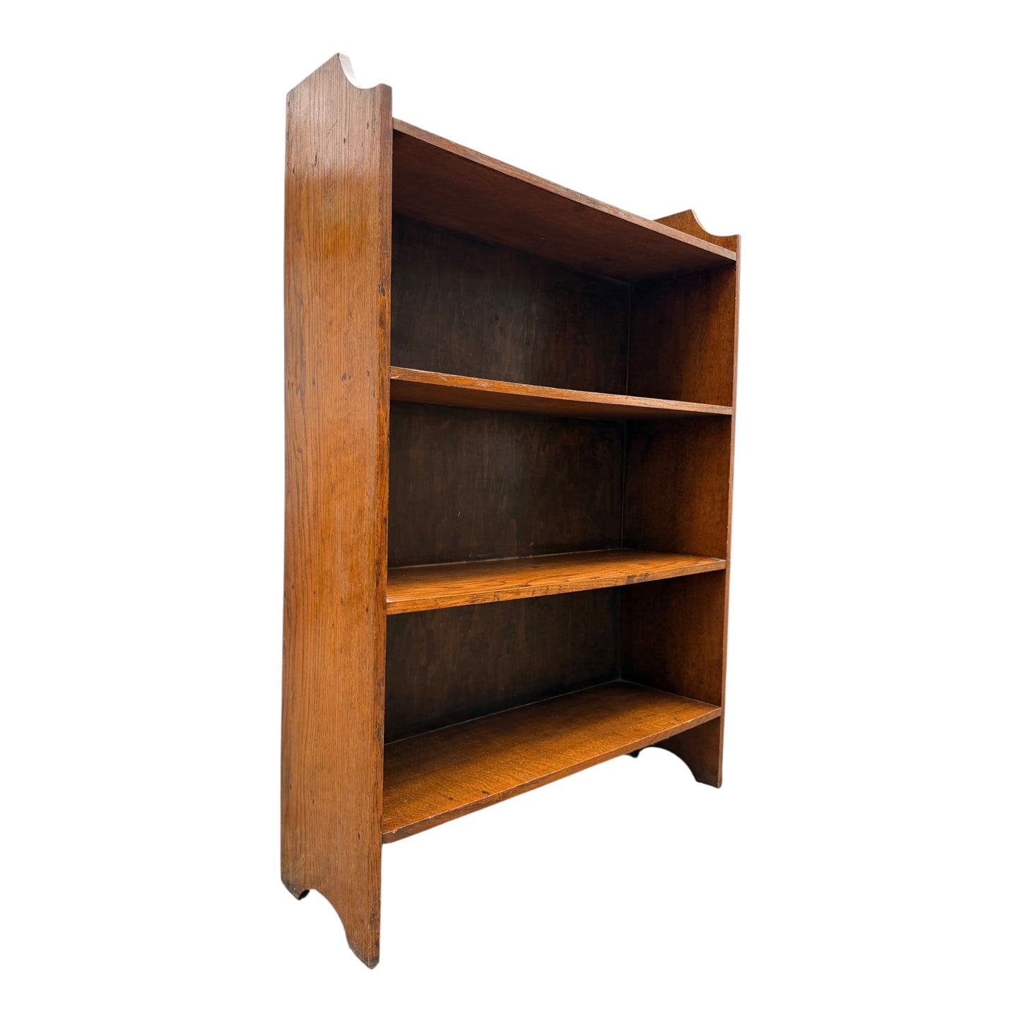 Vintage Oak Open Bookcase – Four Tier Shelving Unit