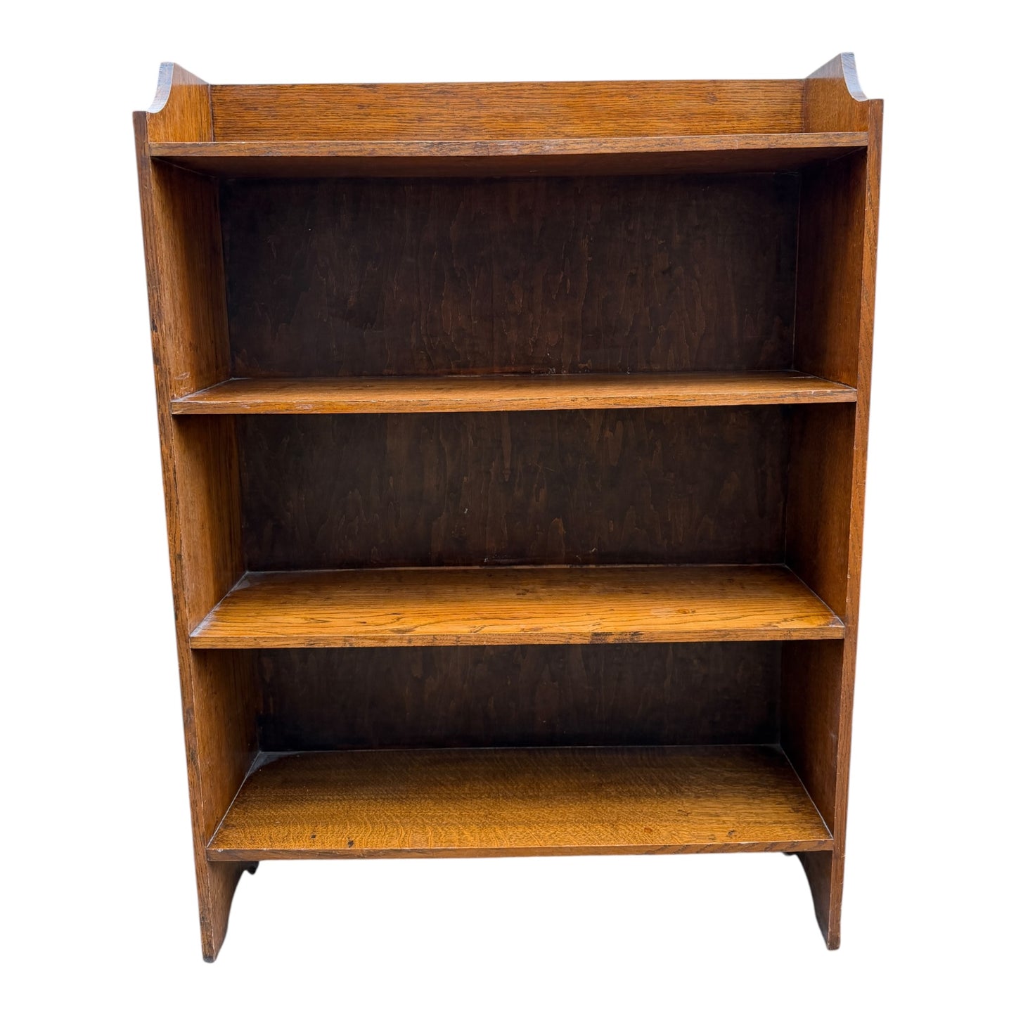 Vintage Oak Open Bookcase – Four Tier Shelving Unit