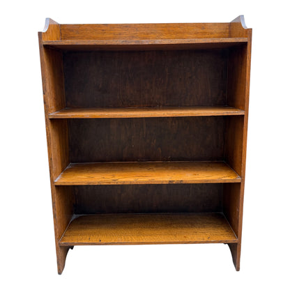 Vintage Oak Open Bookcase – Four Tier Shelving Unit