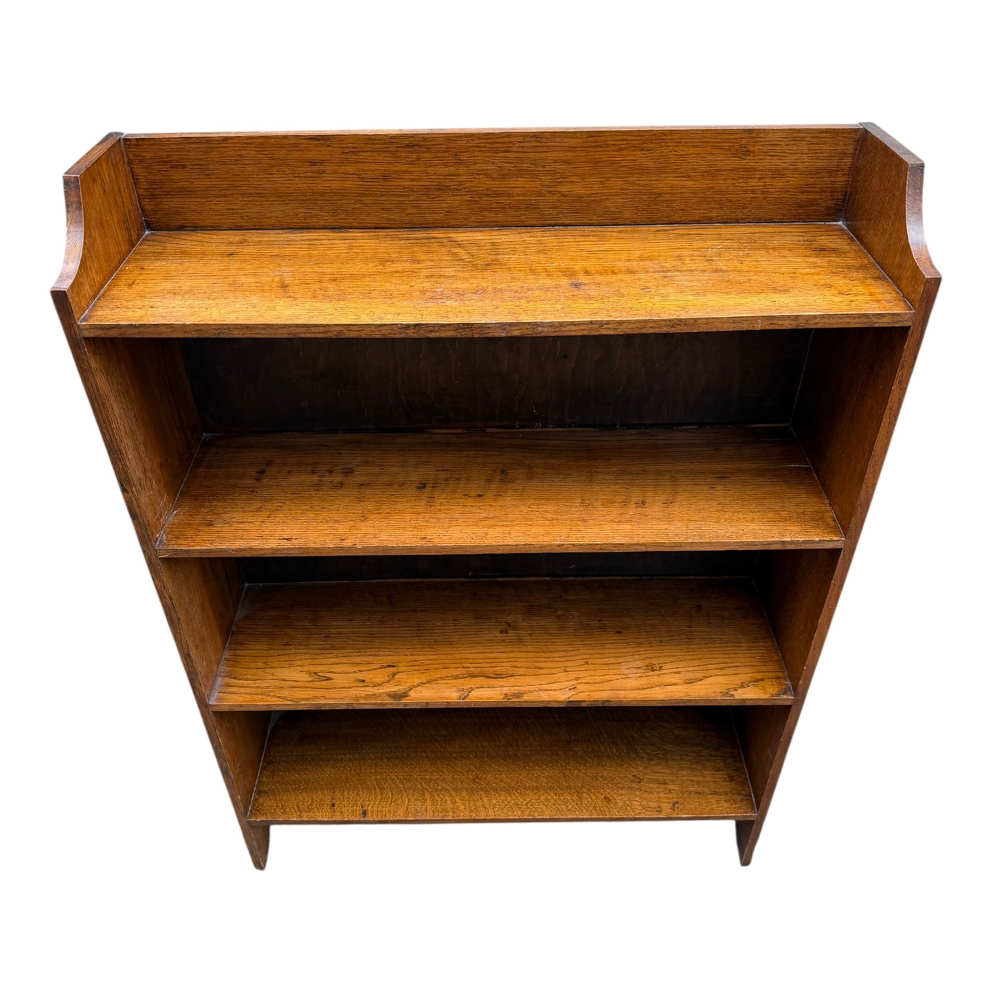 Vintage Oak Open Bookcase – Four Tier Shelving Unit