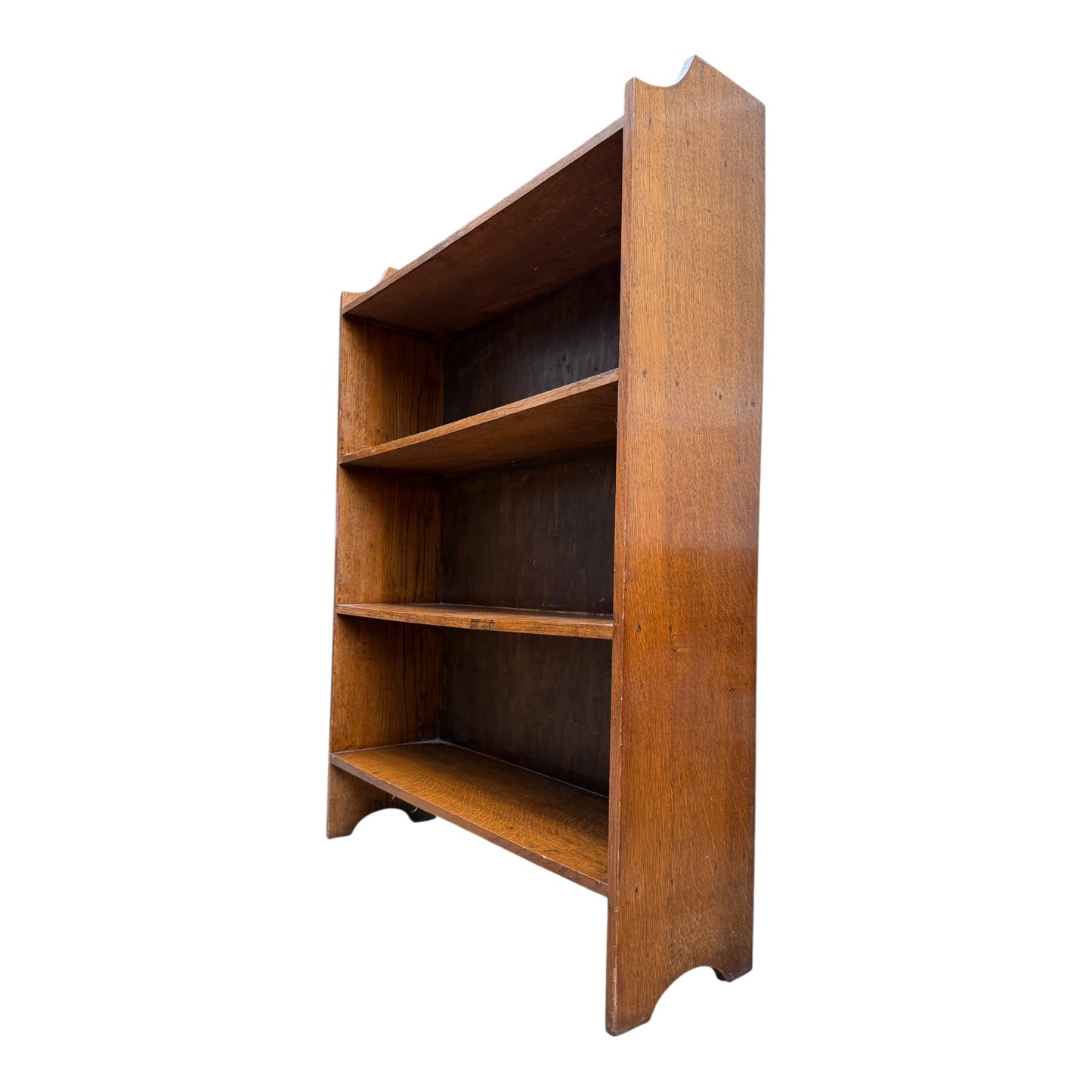 Vintage Oak Open Bookcase – Four Tier Shelving Unit