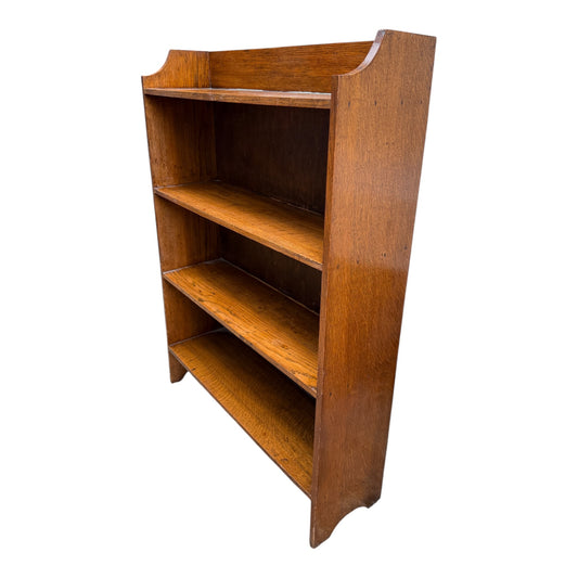 Vintage Oak Open Bookcase – Four Tier Shelving Unit