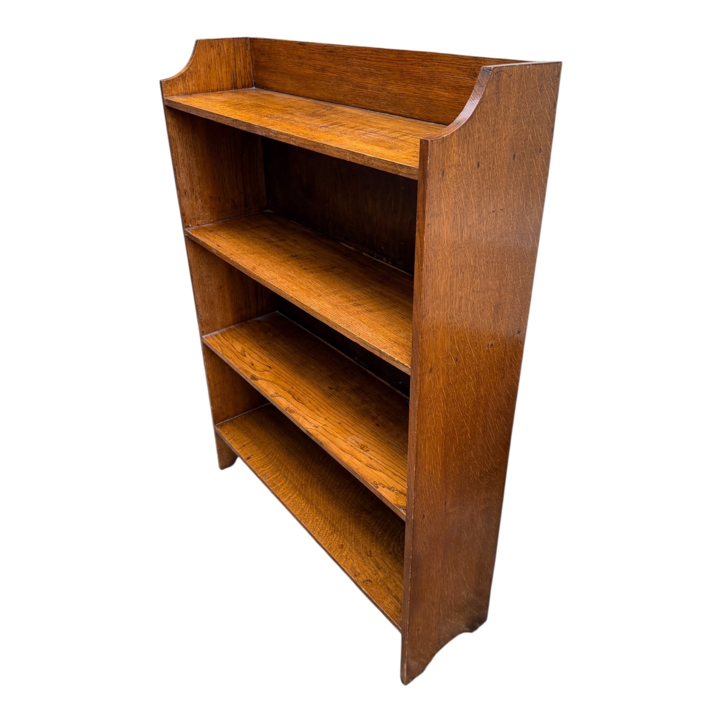 Vintage Oak Open Bookcase – Four Tier Shelving Unit
