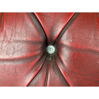 Modern Chesterfield Style Oxblood Leather 2 Seater Sofa