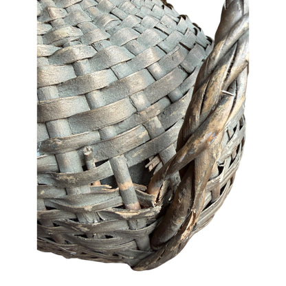 Vintage Wicker Covered Demijohn Bottle with Twin Handles