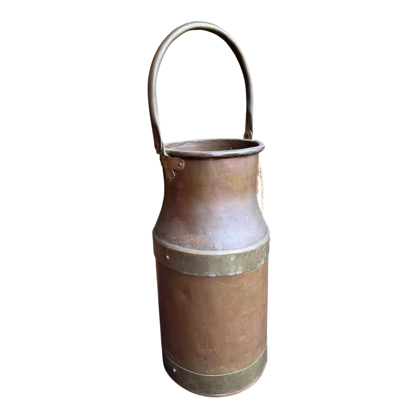 Vintage Small Copper & Brass Milk Churn / Dairy Carrier