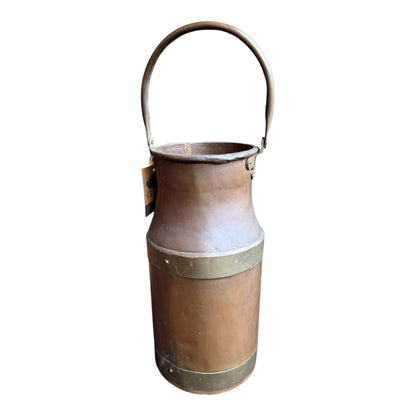 Vintage Small Copper & Brass Milk Churn / Dairy Carrier