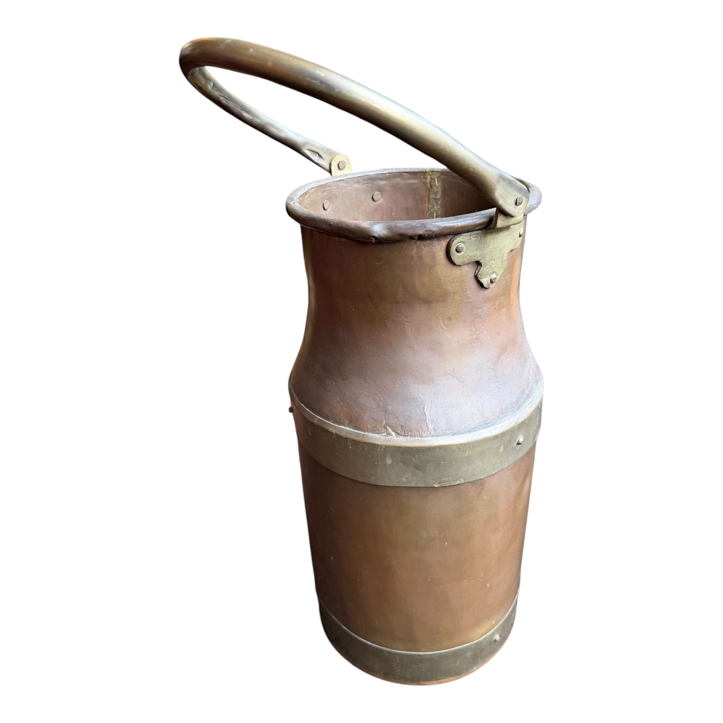 Vintage Small Copper & Brass Milk Churn / Dairy Carrier