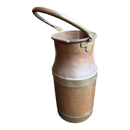 Vintage Small Copper & Brass Milk Churn / Dairy Carrier