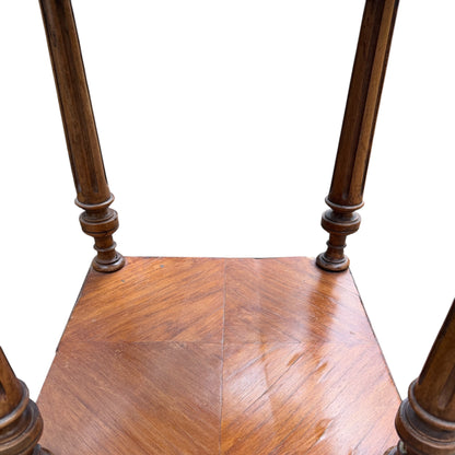 Antique 19th Century French Walnut Bedside Cabinet with Drawer & Cupboard – Carved Nightstand